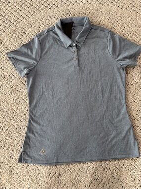 NWT adidas Women's Heather Gray Short-Sleeve Polo SZ m